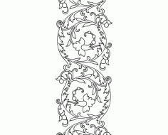 Hand Embroidery Pattern Scroll Design Free DXF File