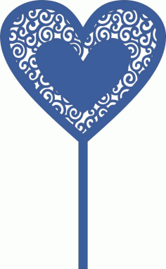 Heart Shapped Decorative Topper Design Free DXF File
