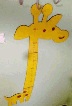 Height Measure For Giraffe Shaped Children For Laser Cut Cnc Free DXF File