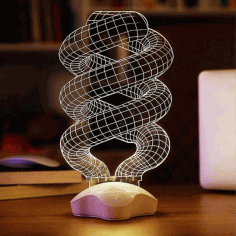 Helical Illusion Lamp Cnc Free Vector File