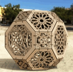 Hexagon Sphere Lamp For Laser Cut Cnc Free Vector File