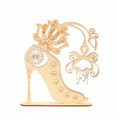 High Heel Jewelry Stand For Laser Cutting Free Vector File