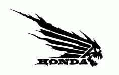 Honda Wing Skull Decal Sticker Free DXF File