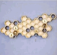 Honeycomb Key Holder For Laser Cut Free Vector File