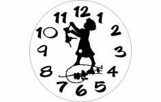 Horloge Fille Clock Free DXF File