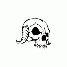 Horror Skull Head 086 Free DXF File