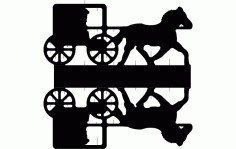 Horse Cart Silhouette Free DXF File