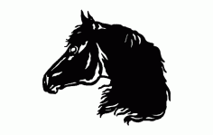 Horse Head With Long Hair Free DXF File