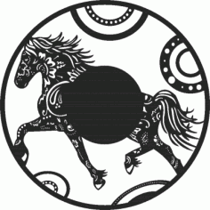 Horse Wall Clock Free DXF File