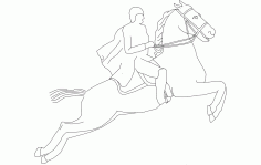 Horse With Rider Jumping Free DXF File