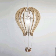 Hot Air Balloon Shape Lamp For Laser Cut Free Vector File