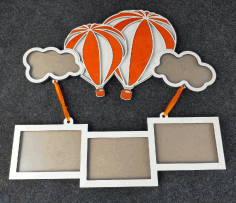 Hot Air Balloon Theme Photo Frames For Laser Cut Free Vector File
