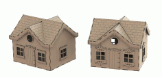 House Box For Laser Cut Free Vector File