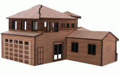 House Model For Laser Cut Free Vector File