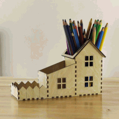 House Stationary Stand Laser Cut Free DXF File