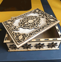 Intricate Wooden Jewellery Box For Women 4mm Laser Cut Free Vector File