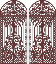 Iron Arches Floral Screen Design For Laser Cut Free Vector File, Free Vectors File