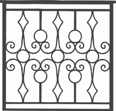 Iron Grille Gate Free DXF File