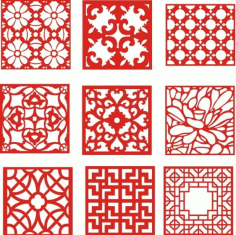 Jali Design Decoration Pattern Seamless Set Free Vector File