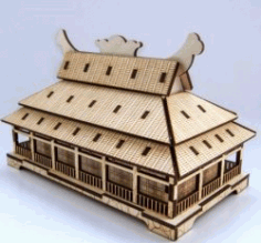 Japanese Style House Model For Laser Cut Cnc Free DXF File