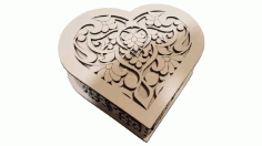 Jewellery Box Heart Drawing For Laser Cutting Free Vector File, Free Vectors File