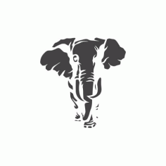 Jungle Animal Elephant Stencil Free DXF File
