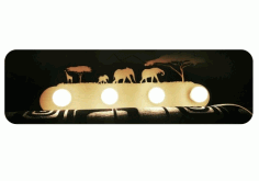 Jungle Animal Lamp Safari Lamp Laser Cutting Template Free Vector File