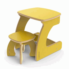 Kids Furniture Study Desk And Chair Free DXF File