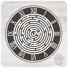 Labyrinth Wall Clock Laser Cut Template Free Vector File