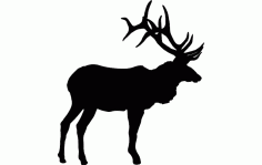 Large Bull Elk Olen Free DXF File