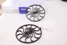 Large Circular Earrings Laser Cut Free Vector File, Free Vectors File