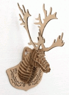 Laser Cut 3d Deer Head Model Free DXF File