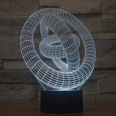 Laser Cut 3d Ring Night Light Illusion Lamp Free Vector File
