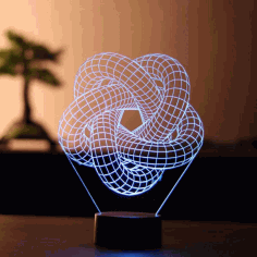 Laser Cut 3d Torus Spiral Acrylic Lamp Free Vector File