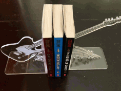 Laser Cut Acrylic Engraved Guitar Bookends Free Vector File