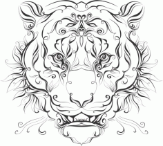 Laser Cut Animal Cheetah Line Art Free DXF File