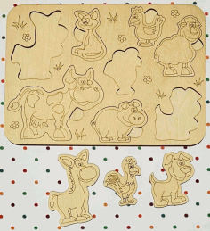 Laser Cut Animals Wooden Peg Puzzle Animal Puzzle Board Free Vector File