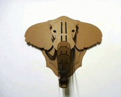 Laser Cut Asian Elephant Head Trophy 3d Puzzle Free Vector File