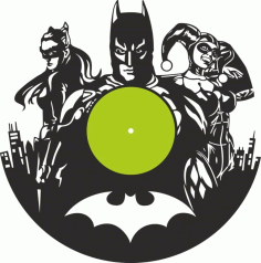 Laser Cut Batman Clock Free Vector File