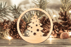 Laser Cut Bauble Ornament Christmas Tree Decorations Free Vector File