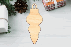 Laser Cut Bauble Shape Wood Cutout For Christmas Decorations Free Vector File, Free Vectors File