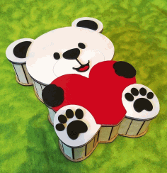 Laser Cut Bear Shaped Gift Box Teddy Bear Candy Box Free Vector File