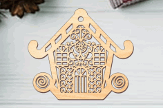 Laser Cut Beautiful House Ornament Bauble Christmas Decorations Free Vector File