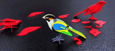 Laser Cut Bird 3d Puzzle Free DXF File