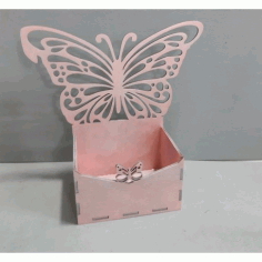 Laser Cut Box With Butterfly Free Vector File