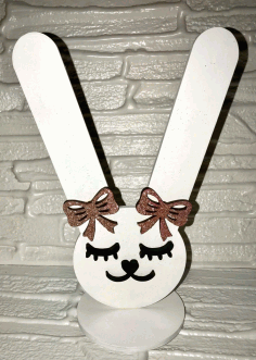 Laser Cut Bunny Hair Tie Stand Free Vector File
