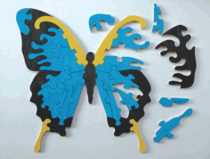 Laser Cut Butterfly Jigsaw Puzzle For Kids Template Free Vector File
