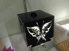 Laser Cut Butterfly Lamp Drawing Free DXF File