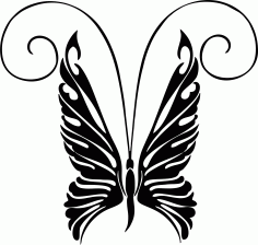 Laser Cut Butterfly Tattoo Design Free DXF File