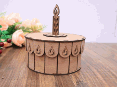 Laser Cut Cake Shaped Box 3mm Free Vector File